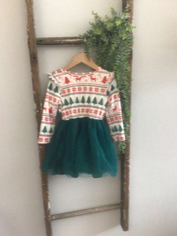 Christmas tulle skirt dress- 3/4T