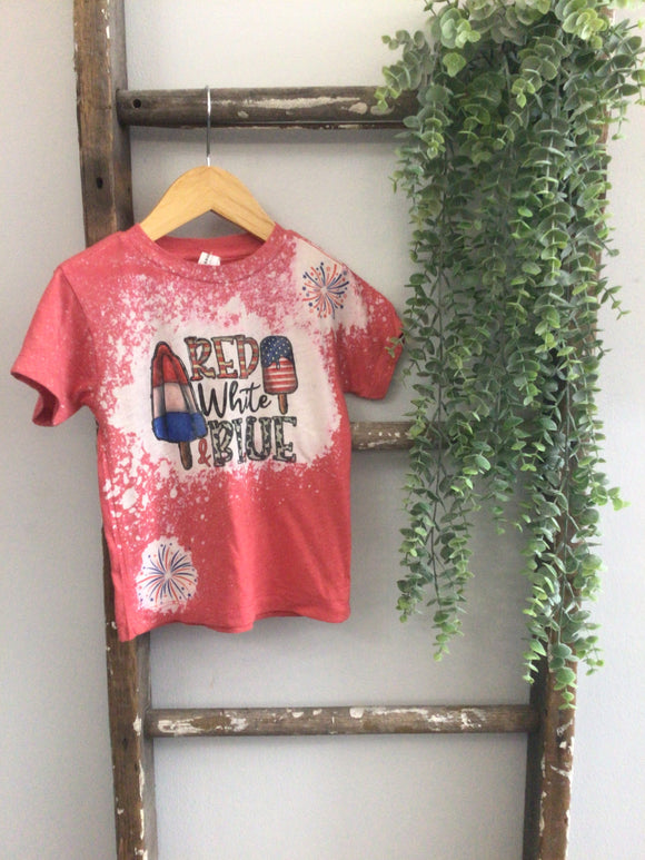 Red,white, and blue popsicles tee-2T