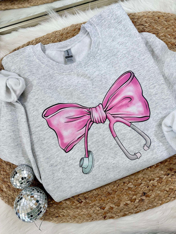 Nurse bow sweatshirt
