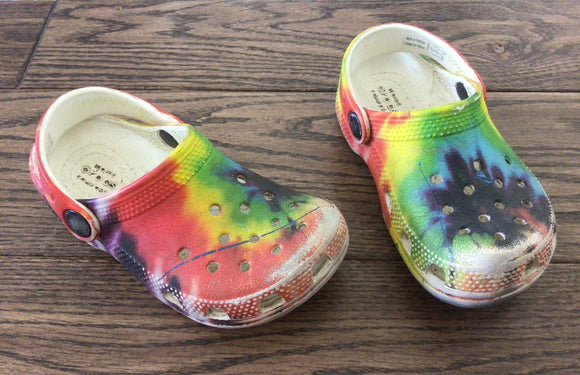Rainbow tie dye crocs-9