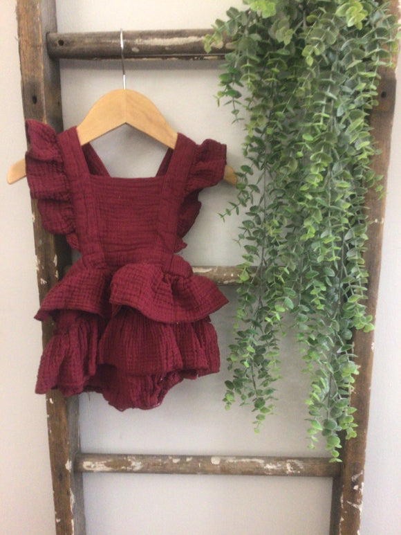 Maroon bodysuit dress-12M