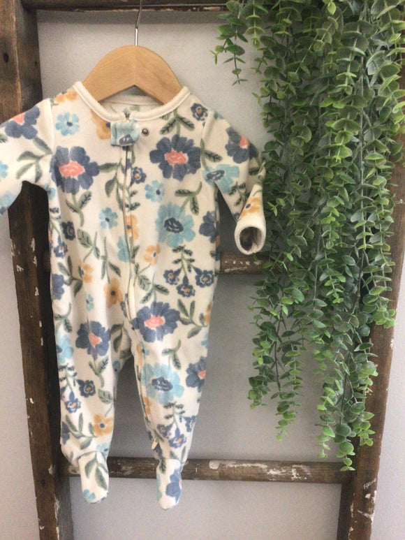 Carters floral fleece sleeper-0/3