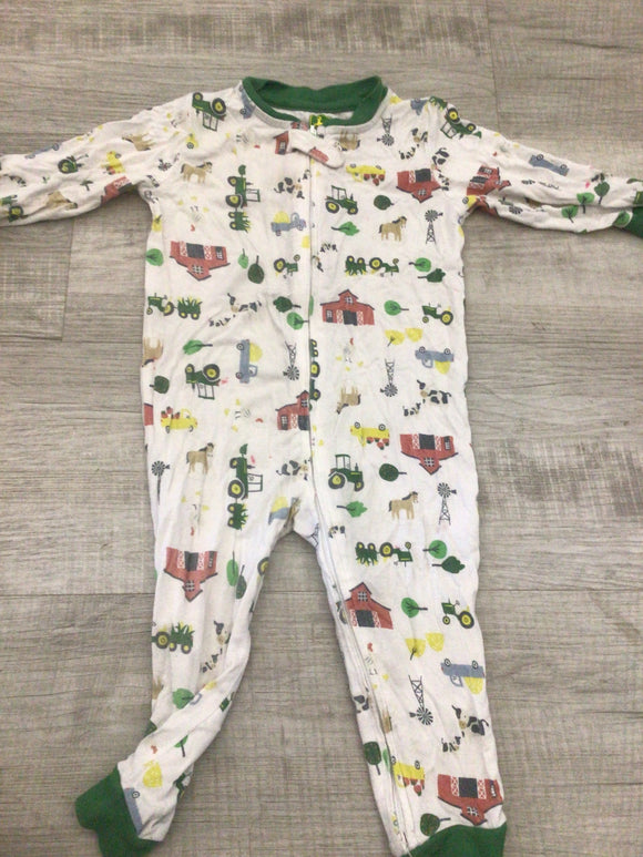 John Deere farm bamboo romper-3/6M