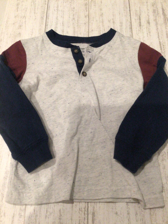 Carters navy/maroon color block-2T