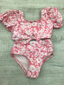 Pink floral swimsuit-4/5