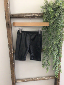 Black leather biker shorts- 2T