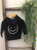 Olive + Scout black smiley hoodie-6/12m