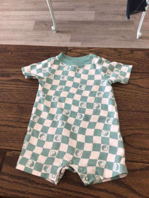 Garanimals teal checkers romper- 0/3M