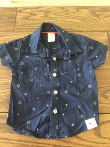 Navy & white stars button up- 3M