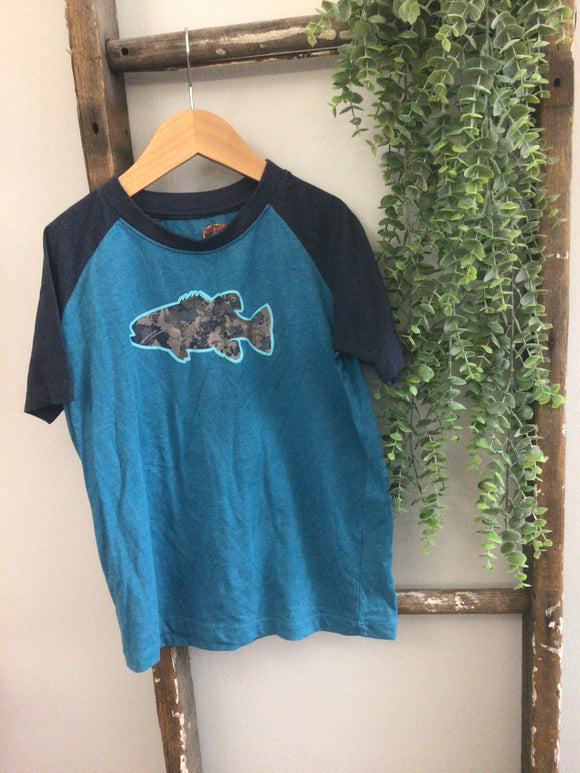 Blue camo fish tee-YL