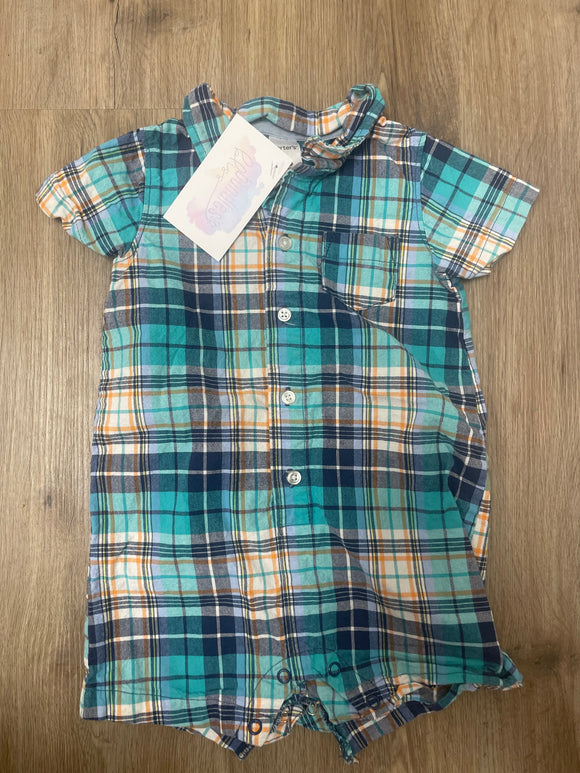 Carters Blue Striped Romper 18M