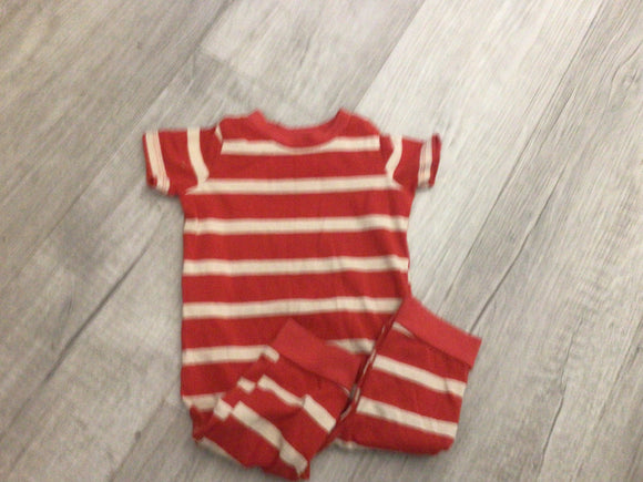 Striped short sleeve romper- 6M