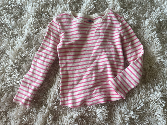 Pink/white striped top - 4T