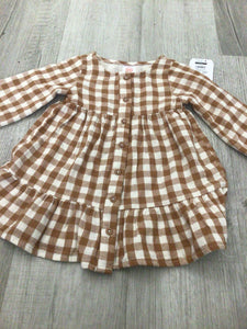 NWT brown plaid dress-18M