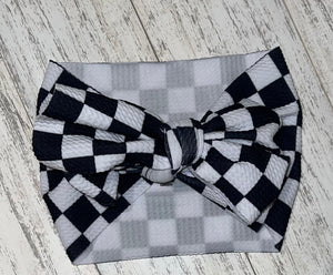 Gigi & Max Black Checkered Bow