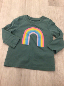 Green rainbow long sleeve-2T