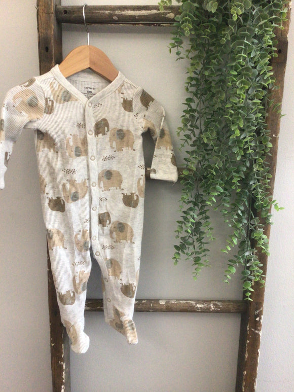 Elephant knit sleeper- 6M