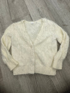 GAP Kids White Fuzzy Cardigan- YS