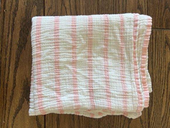 Pink & White Receiving Blanket