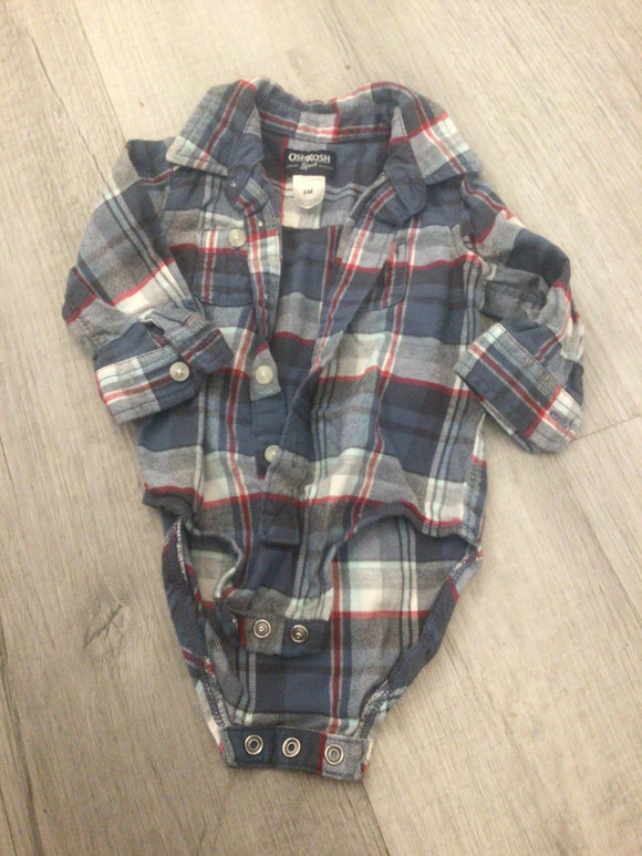 Red/Blue onesie flannel-6M