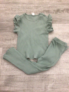 Sage green pant set-2/3T