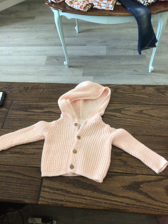 Carters pink knit cardigan- NB