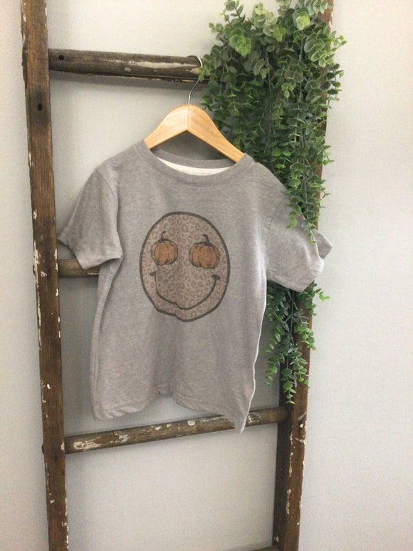 Leopard Pumpkin smile tee- 5/6