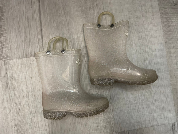 Clear Sparkly Rainboots - 8