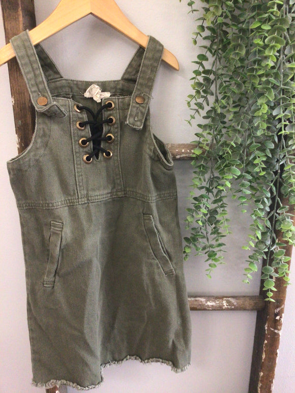 Green denim dress-S