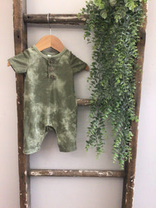 Green Tye die romper- NB