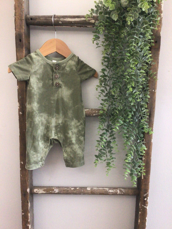 Green Tye die romper- NB