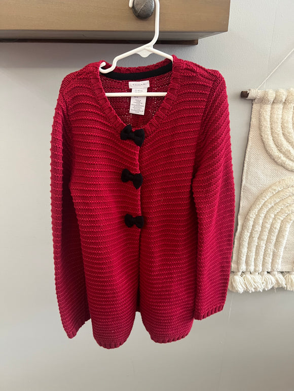 Heavy Red Knitted Cardigan- 7/8