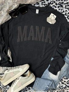 Black puff long sleeve tee