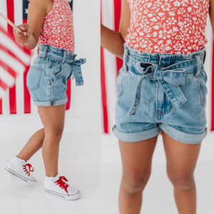 Denim Bow Short