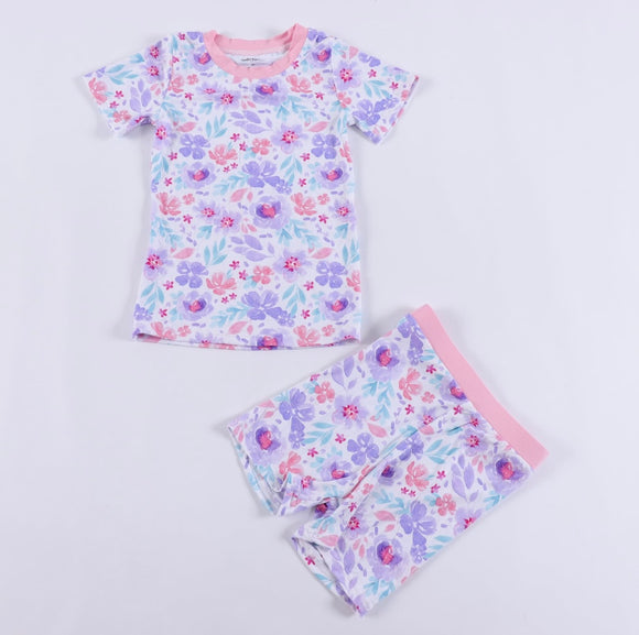 Bundles & Bliss Pastel Floral Bamboo Short Set