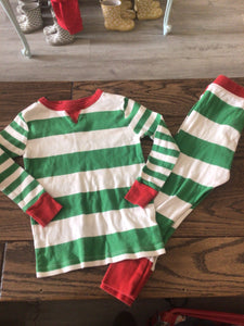 Christmas striped pj set- 3T