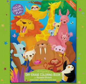 Animals Around The World Dry Erase Coloring Book