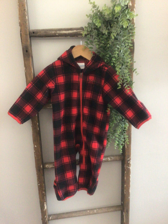 Columbia checkered one piece- 6/12M