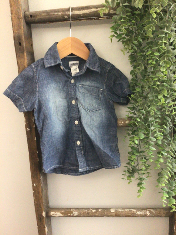 Denim button up-12m
