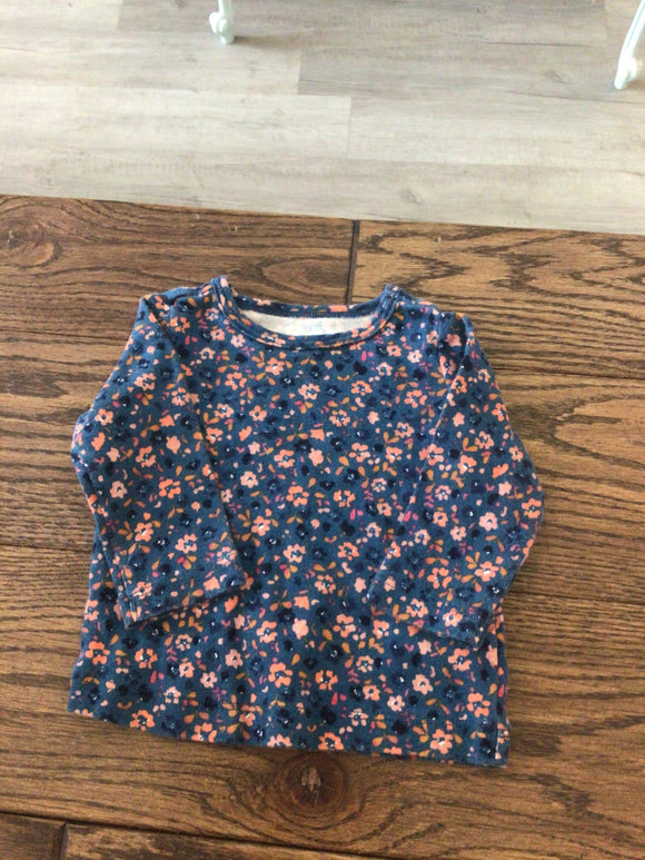 Blue floral print long sleeve- 3M