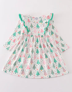 Pink & Green Trees Dress