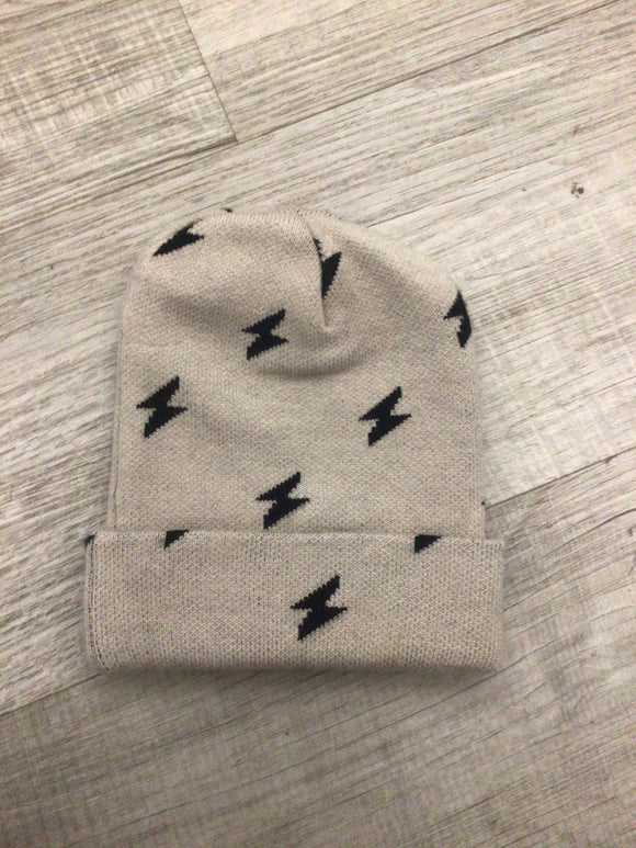 Tan lightning bolt beanie