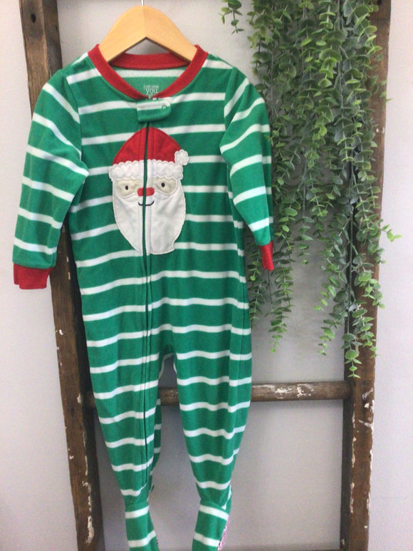 Santa striped sleeper-18M