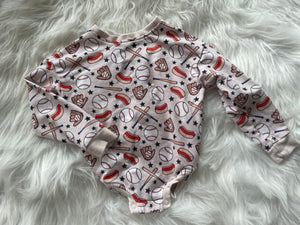 Millie & Roo Baseball Romper - 0/3M