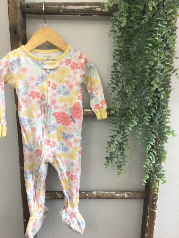 Carters floral butterfly sleeper-12M