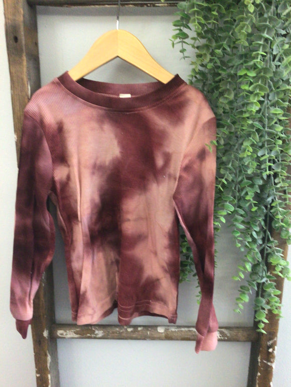 Red tie dye long sleeve-4T