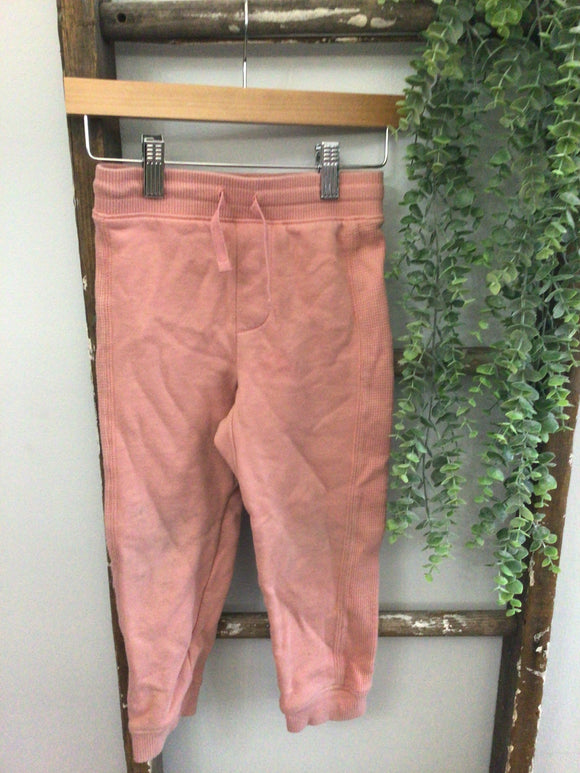 Light pink waffle knit sides joggers-5T