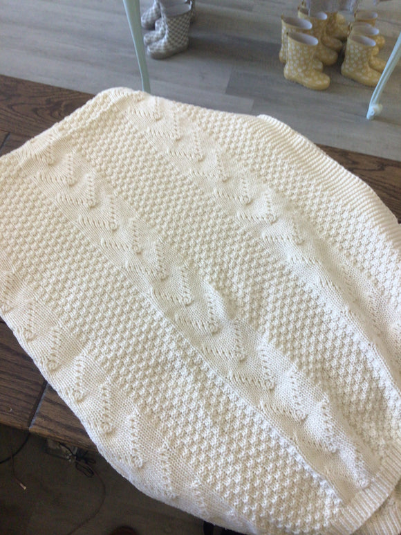 Cream waffle knit blanket