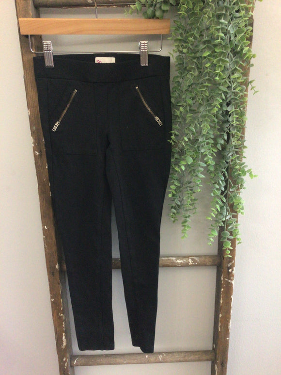 Black zipper pocket leggings-7