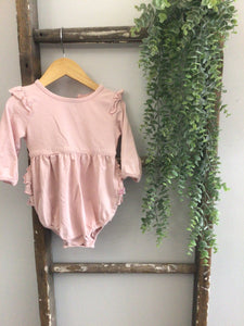 Ruffle butts pink bubble romper-6/12M